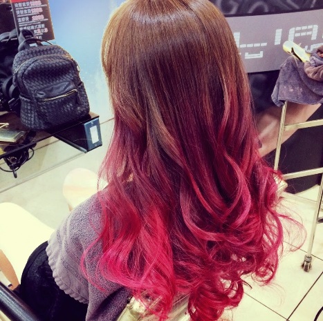 日式威廉_女_髮型設計_粉紅漸層  _日韓流行髮型_2017流行髮型