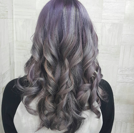  日式威廉_女_髮型設計_霧灰藍色系挑染髮_日韓流行髮型_2017流行髮型